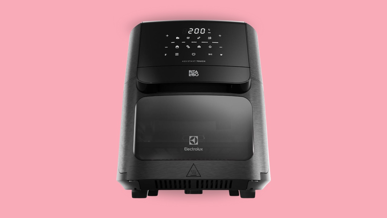 Air fryer 12 litros oferece capacidade suficiente para volumes maiores de alimentos