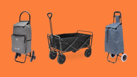 Carrinhos de compras facilitam carregar suas sacolas de mercado/feira sem muito esforço