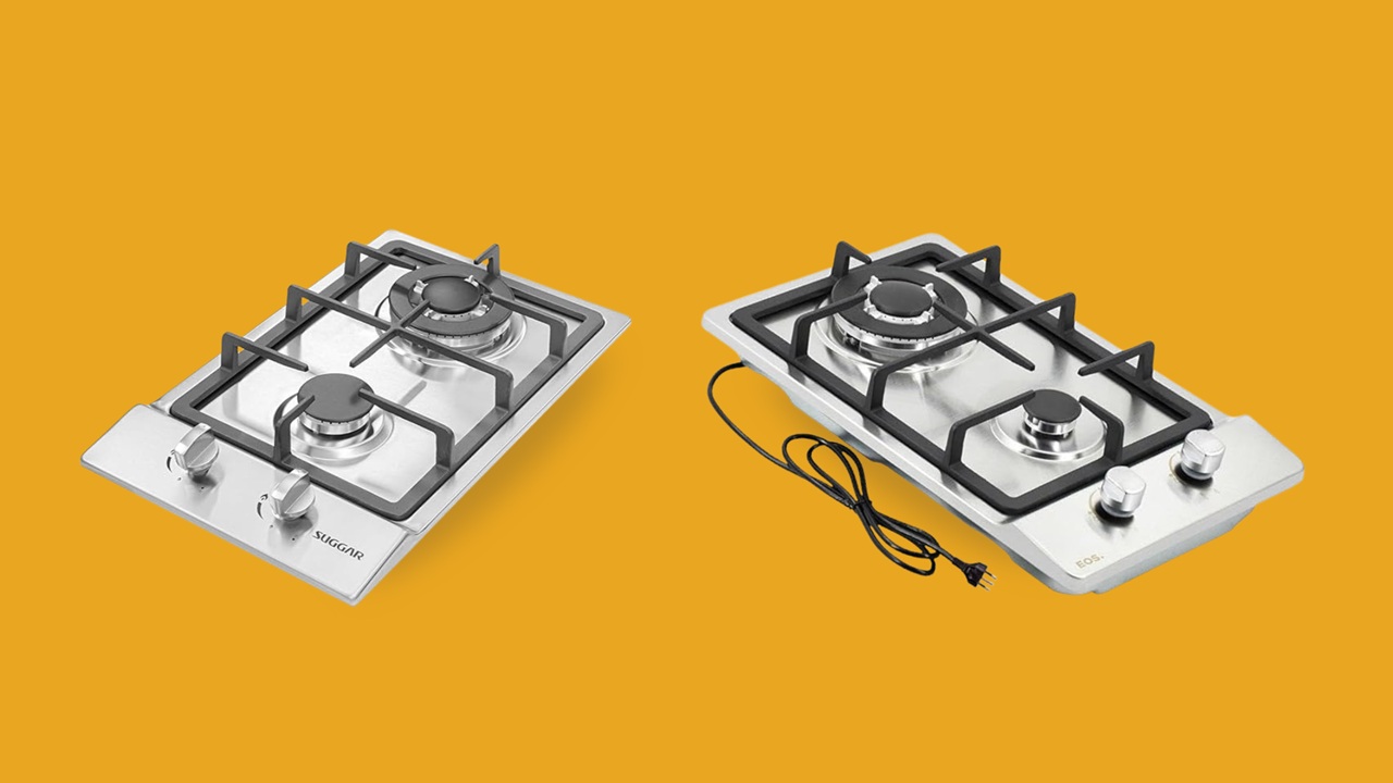 Fogão a gás 2 bocas permite preparar refeições sem ocupar espaço na cozinha