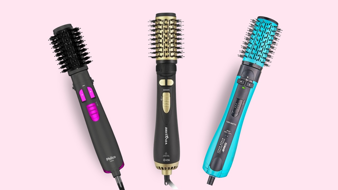 Melhor escova rotativa seca e modela o cabelo ao mesmo tempo