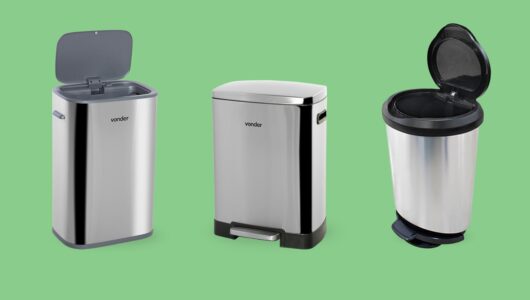 Mantenha a cozinha organizada e sem odores com a lixeira grande com tampa